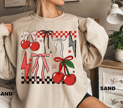Checkers and cherries crewneck