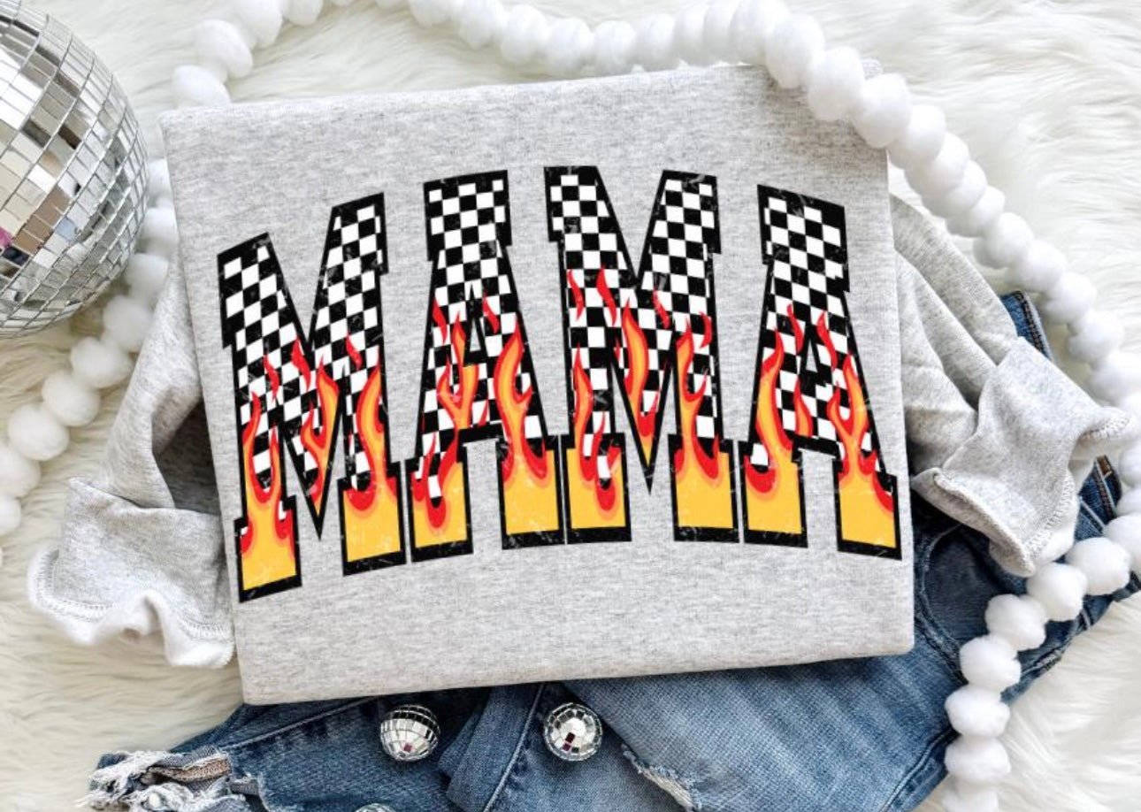 Mama checkered flame shirt