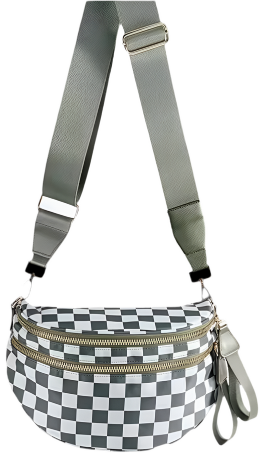 Checkered crossbody bum bag