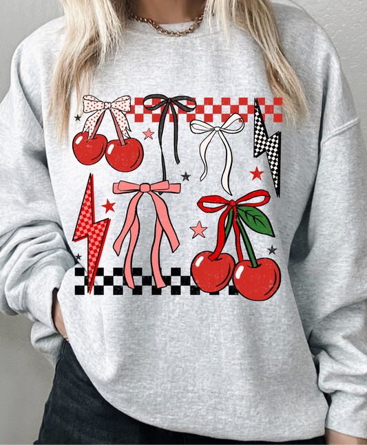 Checkers and cherries crewneck
