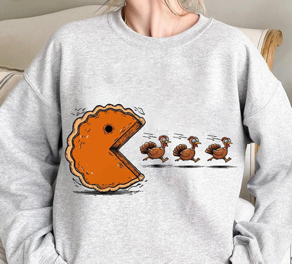 Pumpkin pie Pac-Man crewneck