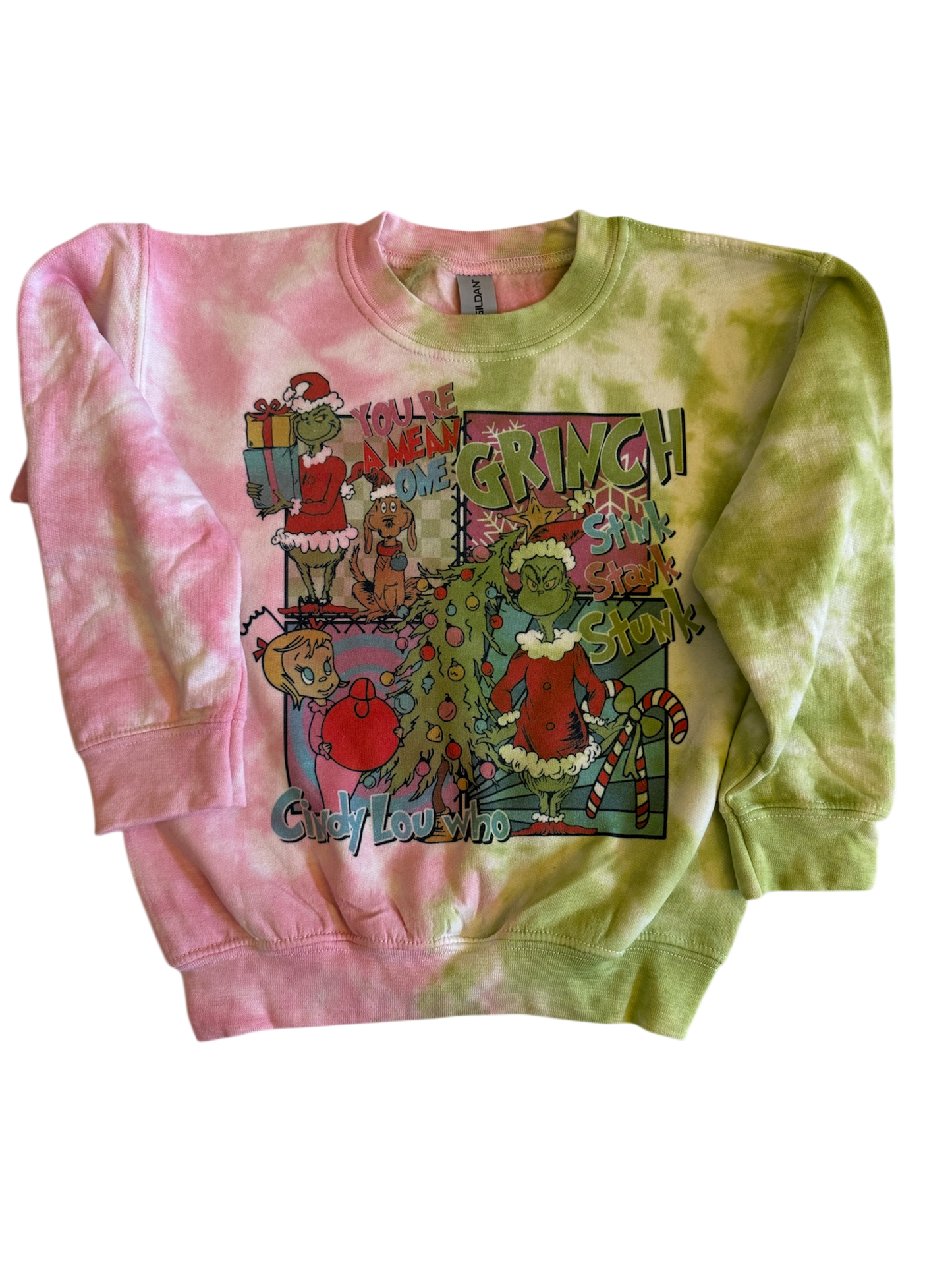 Tie-dye grinch crewneck