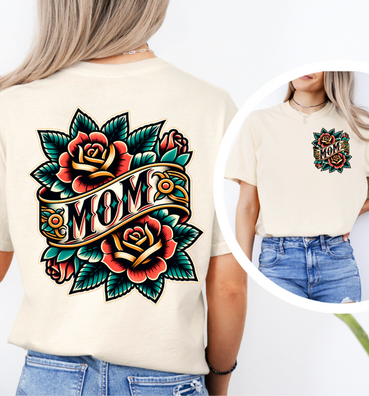 Mom tattoo rose shirt