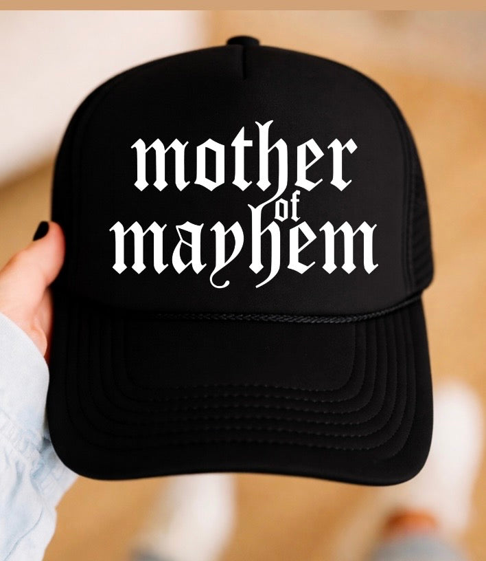 Mother of mayhem trucker hat