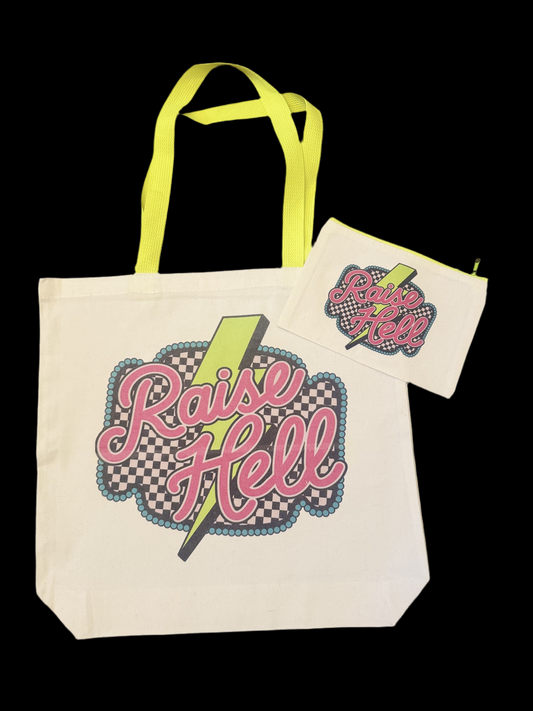 Raise hell tote bag
