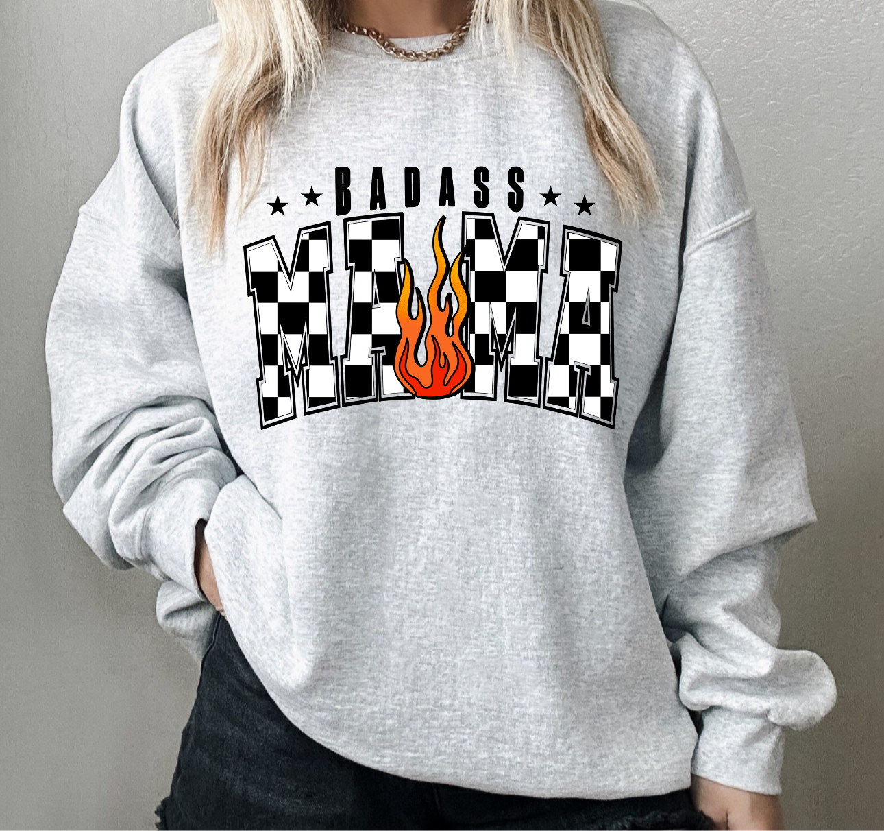 Checkered badass mama shirt