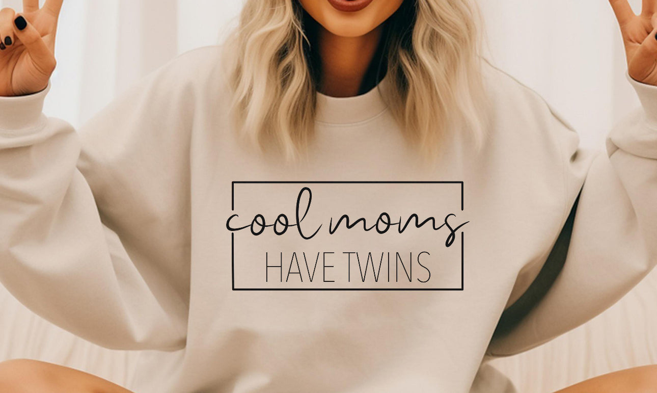 Cool moms have twins crewneck