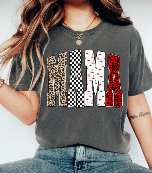 Checkered mama shirt