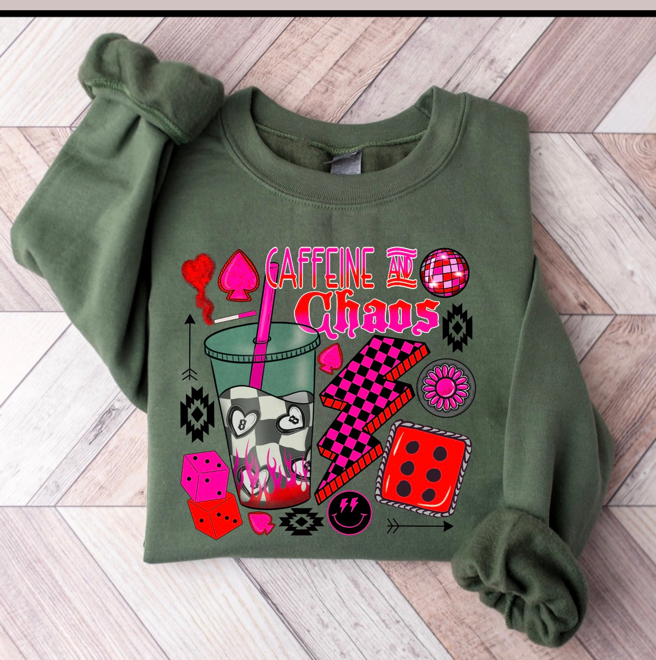 Caffeine&chaos crewneck