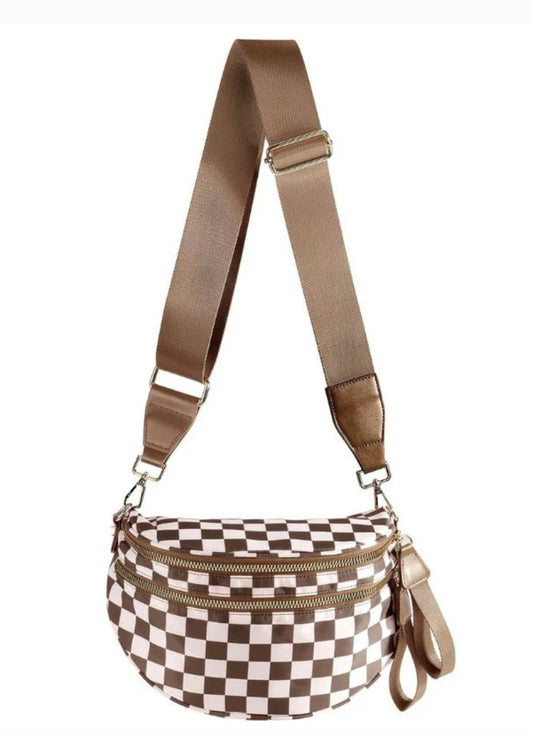 Checkered crossbody bum bag