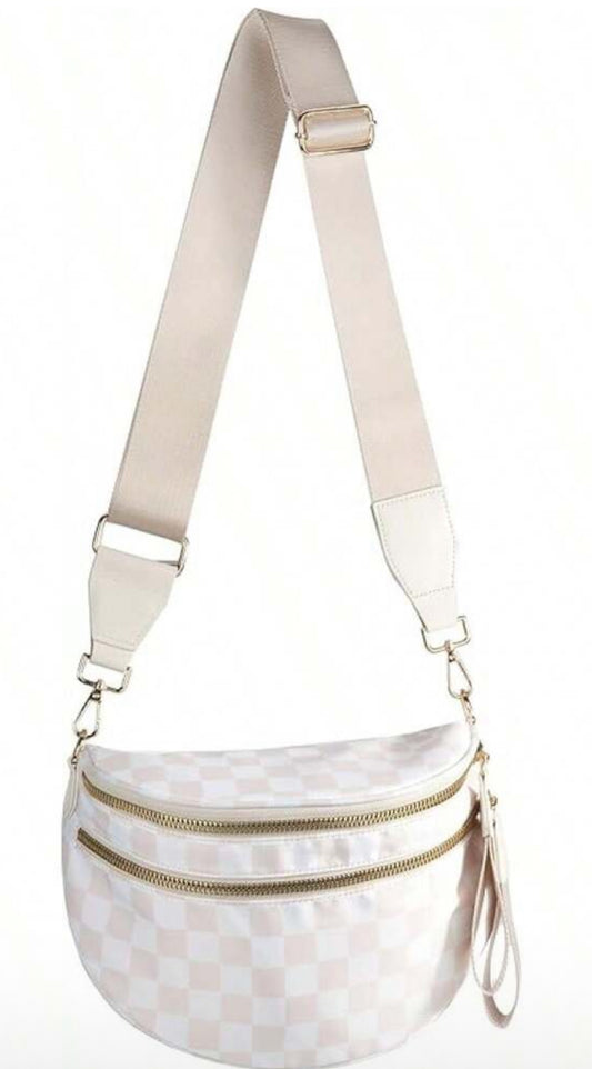 Checkered crossbody bum bag