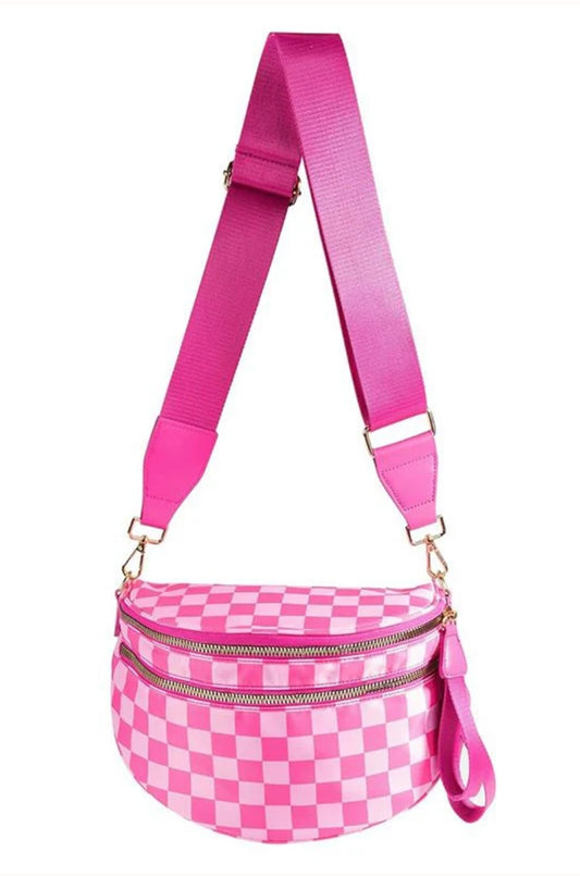Checkered crossbody bum bag