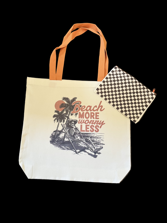 Beach more tote bag