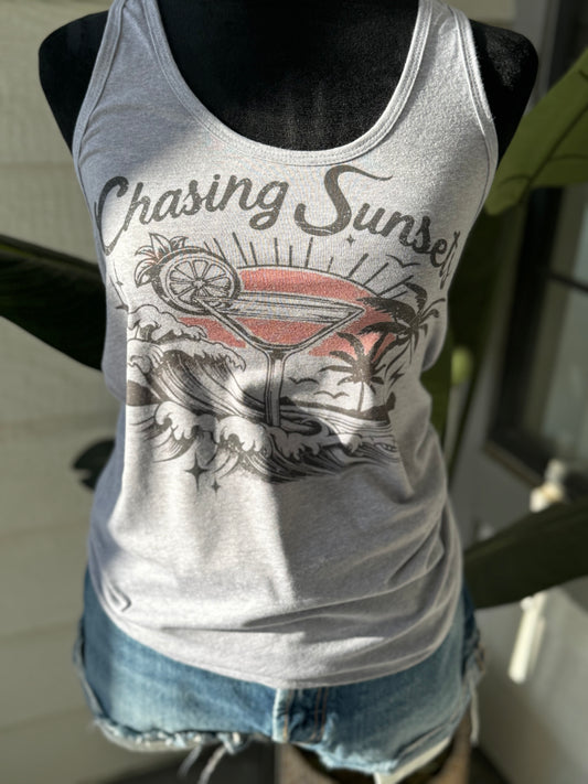 chasing sunsets tanktop
