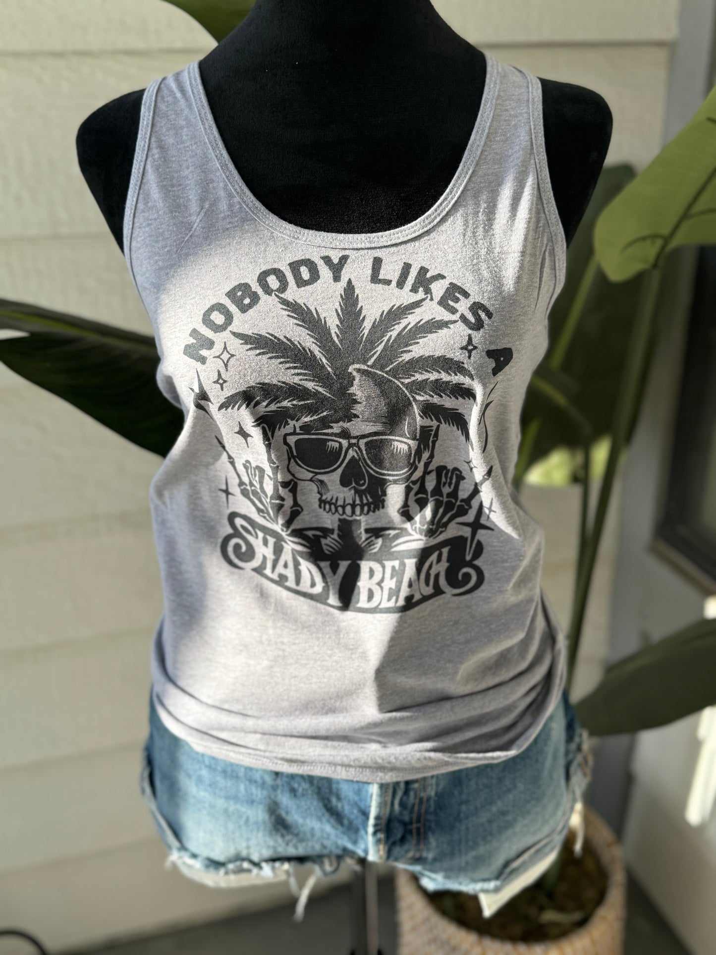 nobody likes a shady beach tanktop