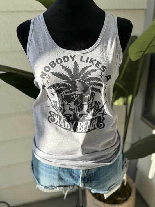 nobody likes a shady beach tanktop