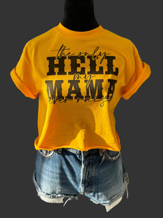only hell my momma raised crop top